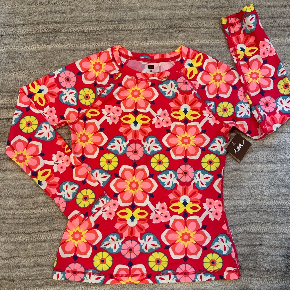 NWT Tea brand long sleeve rash guard. Size 12.